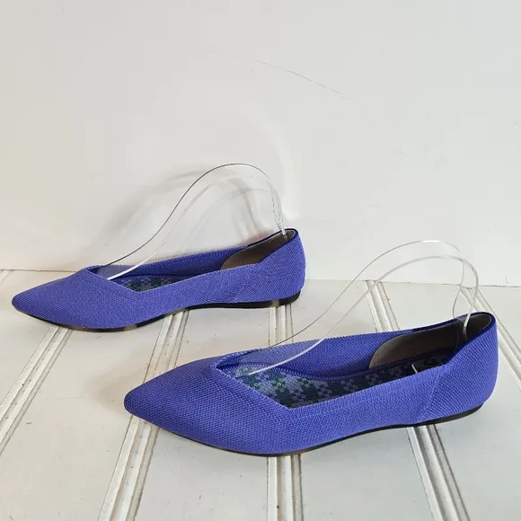 Rothy's The Point In Periwinkle Womens Size 9 Slip On Knit Pointed Toe Shoes