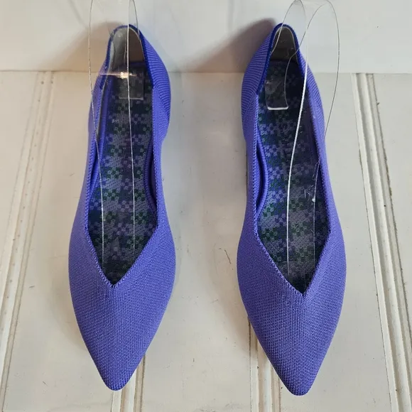 Rothy's The Point In Periwinkle Womens Size 9 Slip On Knit Pointed Toe Shoes