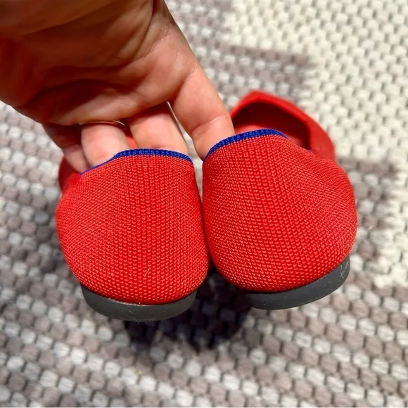 Rothy's The Point Red Flats - Machine Washable, Includes Orange Insoles