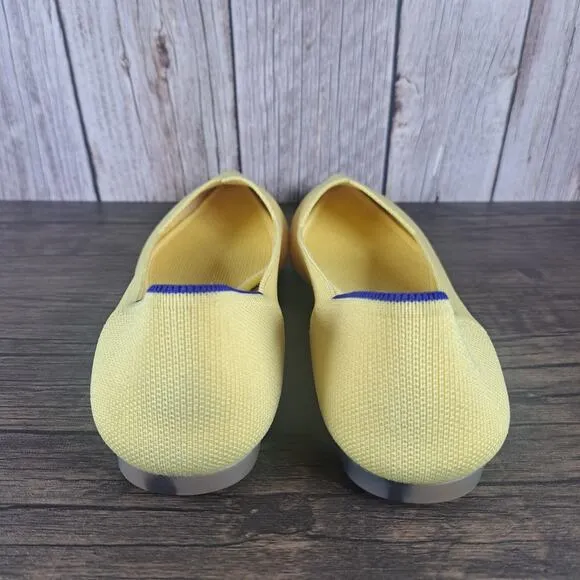 Rothys The Point Slip On Ballet Flats Women's Sz 8.5 Yellow Marigold (VGC)