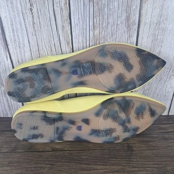 Rothys The Point Slip On Ballet Flats Women's Sz 8.5 Yellow Marigold (VGC)
