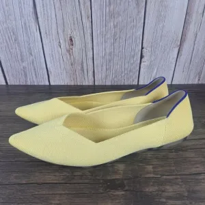 Rothys The Point Slip On Ballet Flats Women's Sz 8.5 Yellow Marigold (VGC)