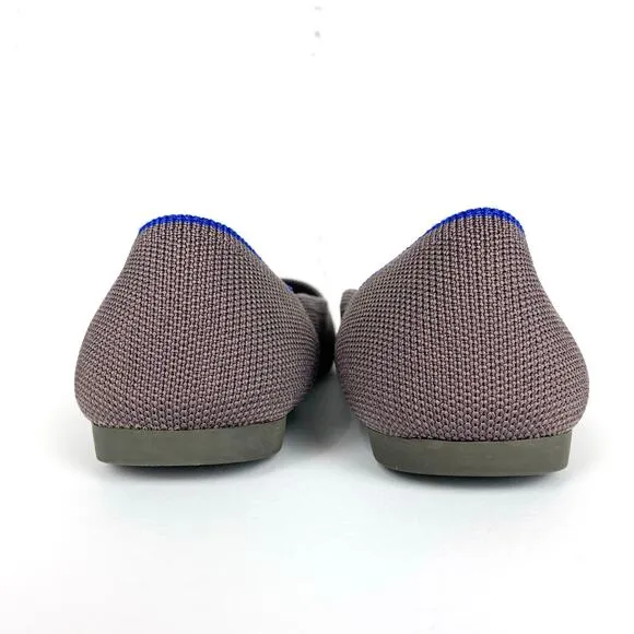 Rothy's Womens The Point Ballet Flats Grey Machine Wash Recycled Knit Size 8