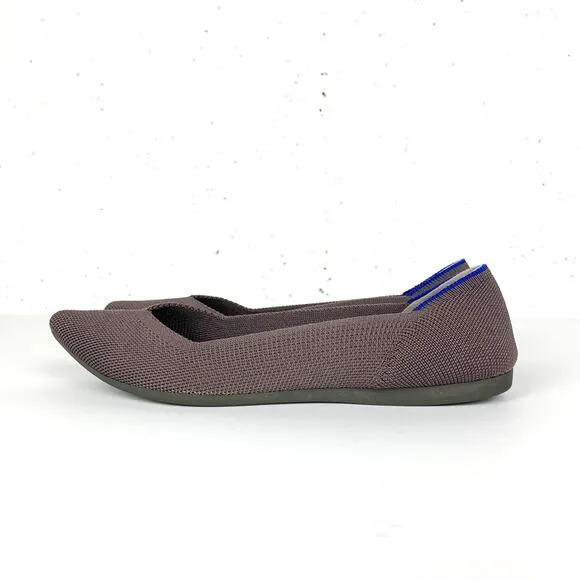 Rothy's Womens The Point Ballet Flats Grey Machine Wash Recycled Knit Size 8