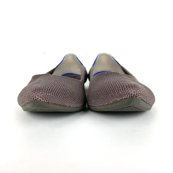 Rothy's Womens The Point Ballet Flats Grey Machine Wash Recycled Knit Size 8