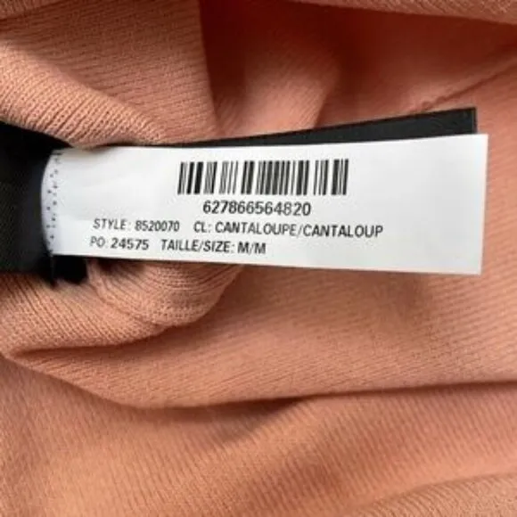 Rudsak Sania Knit Dress Longsleeve Cantaloupe Peach Wrap Waist Tie Medium New