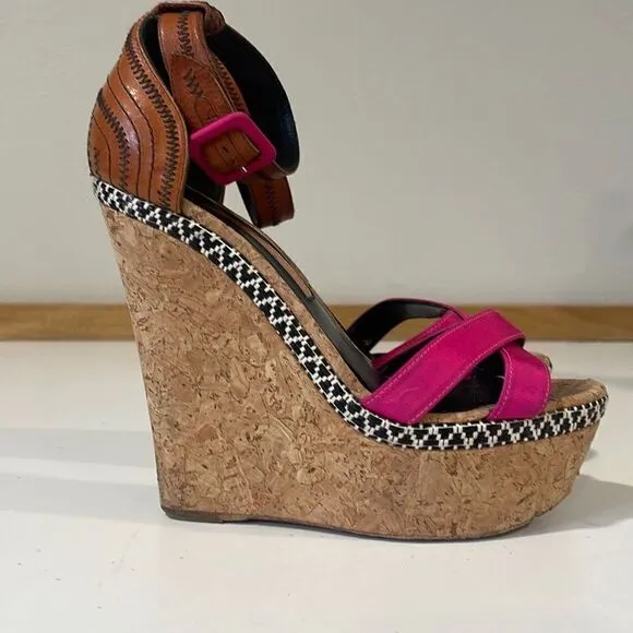 Rupert Sanderson Wedge/Platform Sandals Size 38.5
