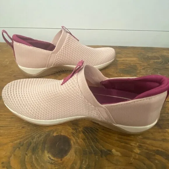 Ryka Echo Ease Trail Pink Knit Slip On Comfort Walking Sneakers, Size 7.5