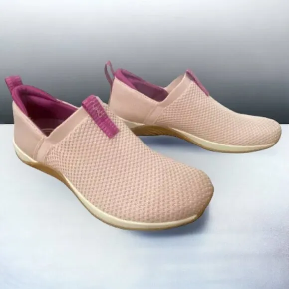 Ryka Echo Ease Trail Pink Knit Slip On Comfort Walking Sneakers, Size 7.5