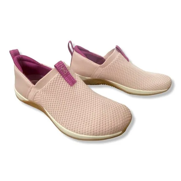 Ryka Echo Ease Trail Pink Knit Slip On Comfort Walking Sneakers, Size 7.5
