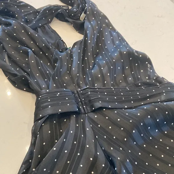 Sachin &amp; Babi x Anthropologie halter neck fit &amp; flare polkadot midi dress size 4