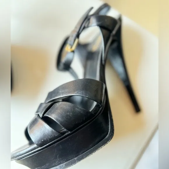 Saint Laurent Leather T-Strap Sandals
