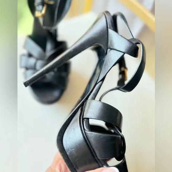 Saint Laurent Leather T-Strap Sandals