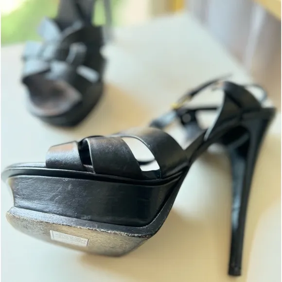 Saint Laurent Leather T-Strap Sandals