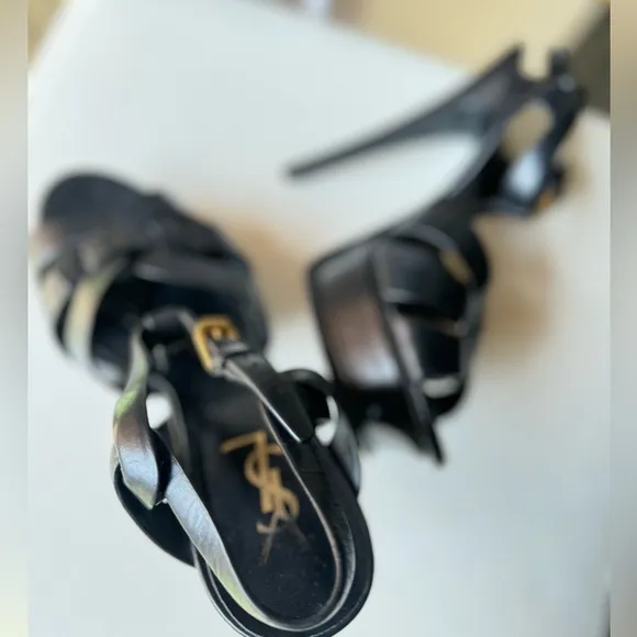 Saint Laurent Leather T-Strap Sandals