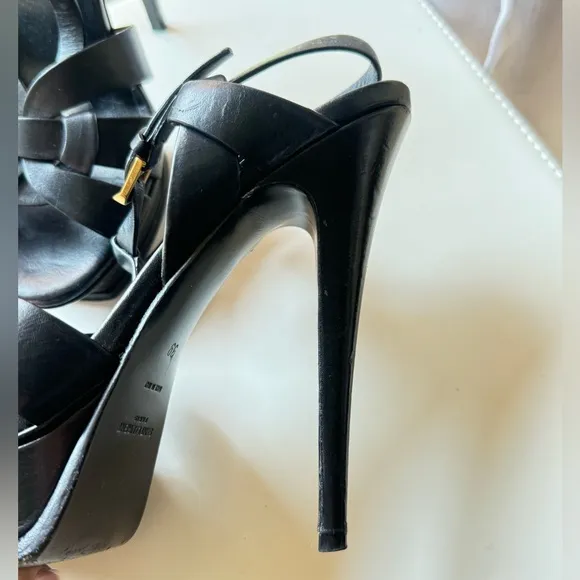 Saint Laurent Leather T-Strap Sandals