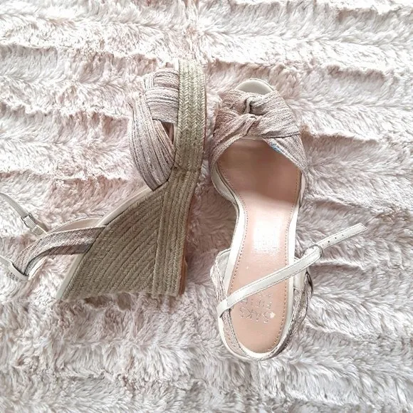Saks fifth Avenue Espadrille Knot Wedge Sandals Size 8.5M