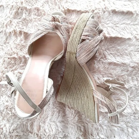 Saks fifth Avenue Espadrille Knot Wedge Sandals Size 8.5M