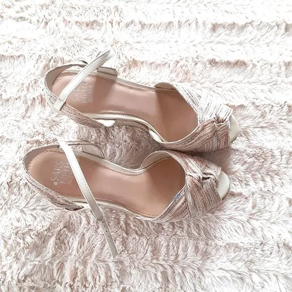Saks fifth Avenue Espadrille Knot Wedge Sandals Size 8.5M