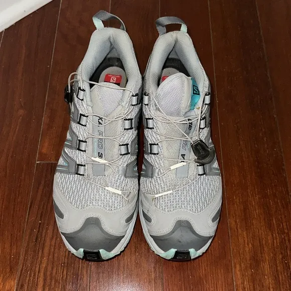 SALOMON 9 GRAY TEAL XA PRO 3D Trail Running Sneakers