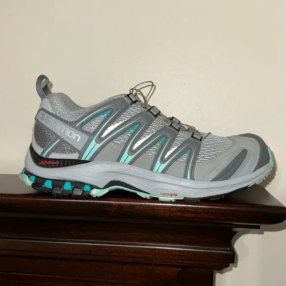 SALOMON 9 GRAY TEAL XA PRO 3D Trail Running Sneakers