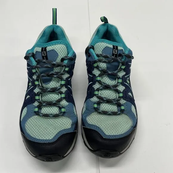 Salomon Ellipse Aero Blue/Gray Green Hiking Trail Shoes Sneakers Women’s Size 8