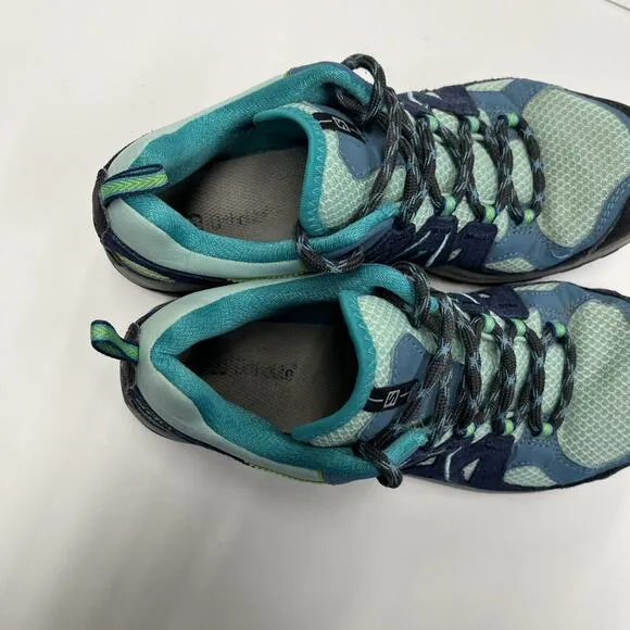 Salomon Ellipse Aero Blue/Gray Green Hiking Trail Shoes Sneakers Women’s Size 8
