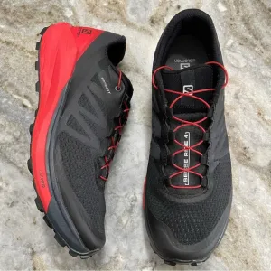 Salomon Sense Ride 4 Black Red Men's Trail Running Shoes Sneakers Goji Berry