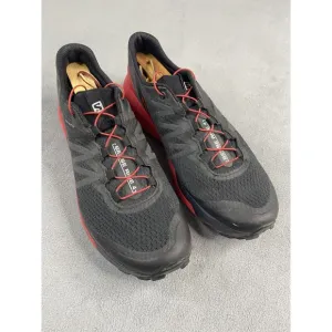 Salomon Shoes Men 8 Black Red  Sense Ride 4 Ortholite Trail Run Sneakers Train