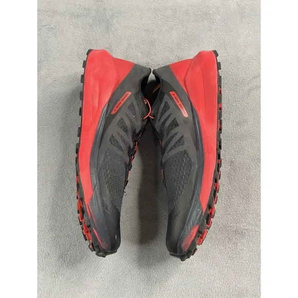Salomon Shoes Men 8 Black Red  Sense Ride 4 Ortholite Trail Run Sneakers Train
