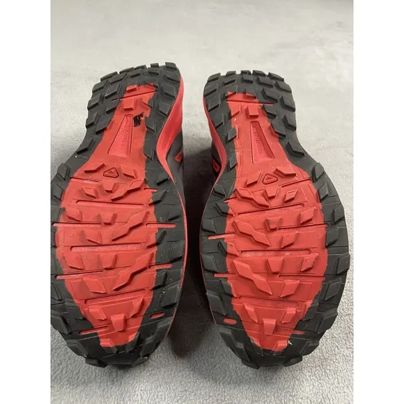 Salomon Shoes Men 8 Black Red  Sense Ride 4 Ortholite Trail Run Sneakers Train