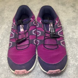 Salomon SpeedCross Contagrip Youth Girls Running Sneakers, Size 4
