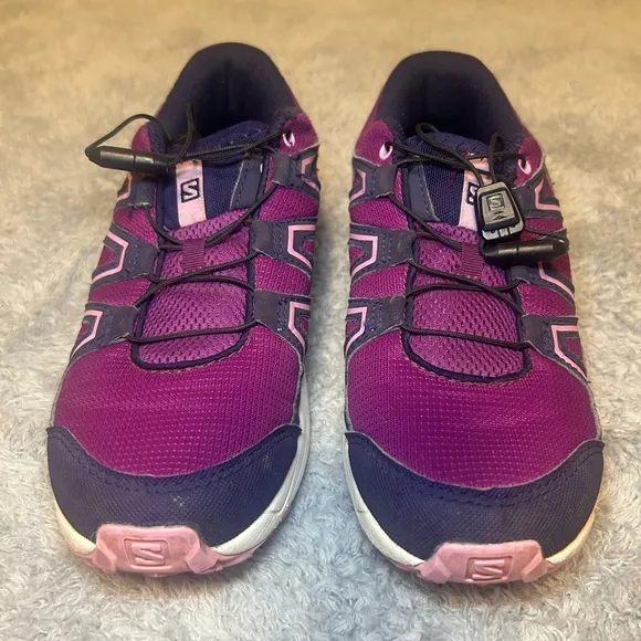 Salomon SpeedCross Contagrip Youth Girls Running Sneakers, Size 4