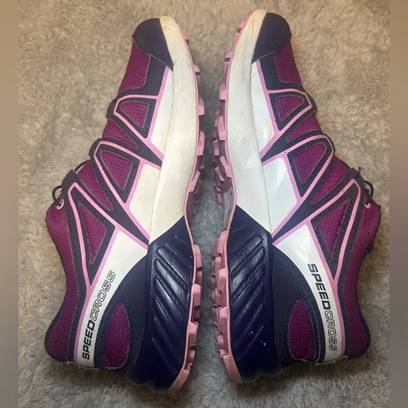 Salomon SpeedCross Contagrip Youth Girls Running Sneakers, Size 4