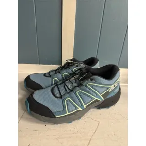 Salomon Speedcross Junior Kid's Size 2 Trail Running Shoes Light Blue Navy