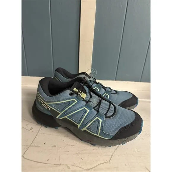Salomon Speedcross Junior Kid's Size 2 Trail Running Shoes Light Blue Navy