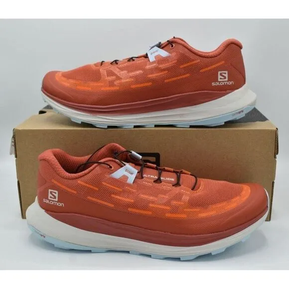 Salomon Womens Size 10 Ultra Glide Mecca Red Orange Blue Trail Running Sneakers