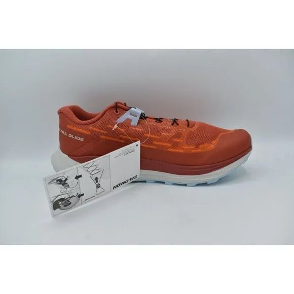 Salomon Womens Size 10 Ultra Glide Mecca Red Orange Blue Trail Running Sneakers