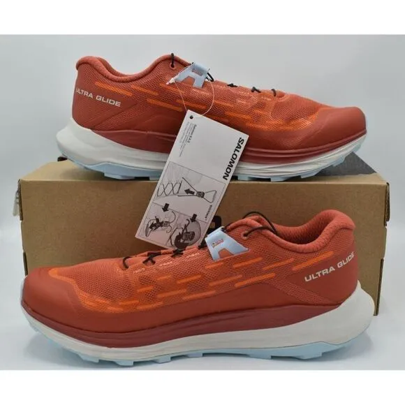 Salomon Womens Size 10 Ultra Glide Mecca Red Orange Blue Trail Running Sneakers