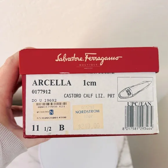 Salvatore Ferragamo Arcella Castoro Calf Liz. Print Brown and Gold Loafers