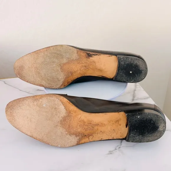 Salvatore Ferragamo Arcella Castoro Calf Liz. Print Brown and Gold Loafers