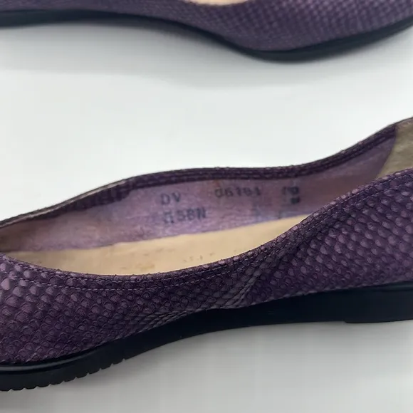 Salvatore Ferragamo Botique Vintage Ballet Flats - Purple Snakeskin Style