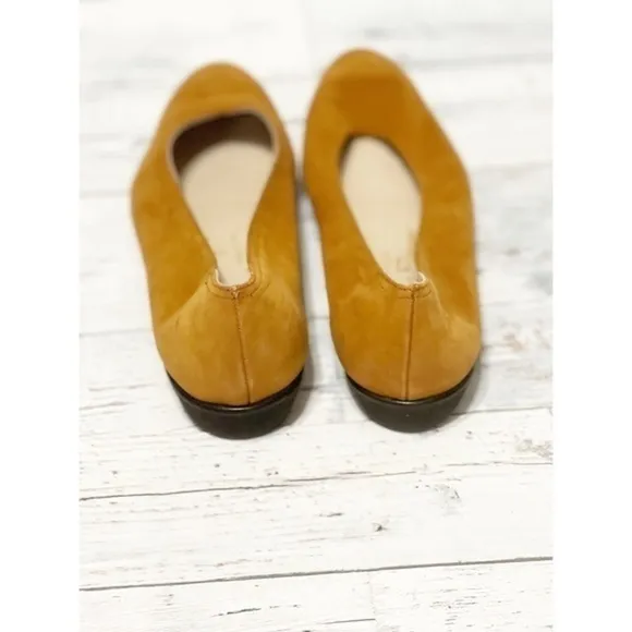 Salvatore Ferragamo Camel Color Suede Flats