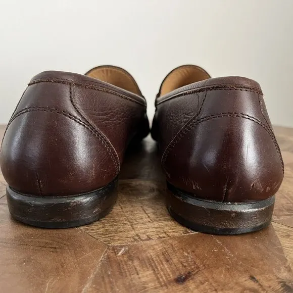 Salvatore Ferragamo Dark Brown Leather Gunmental Gancini Bit Loafers