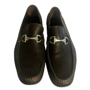 Salvatore Ferragamo Loafer Magnifico •Men 11 EE• Brown Leather Gancini Horse Bit