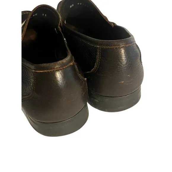 Salvatore Ferragamo Loafer Magnifico •Men 11 EE• Brown Leather Gancini Horse Bit