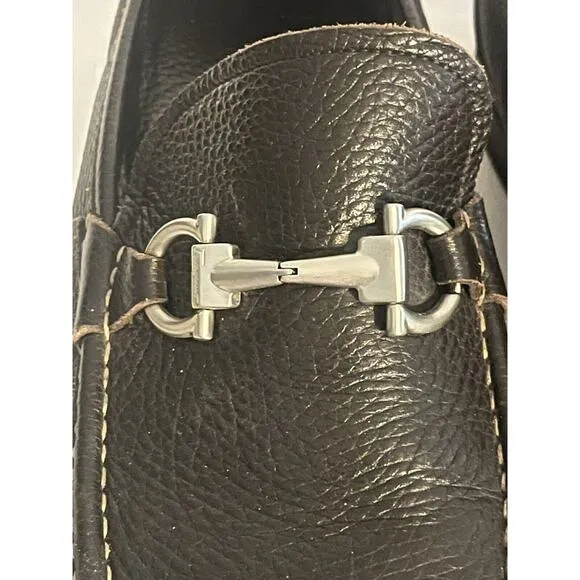 Salvatore Ferragamo Loafer Magnifico •Men 11 EE• Brown Leather Gancini Horse Bit