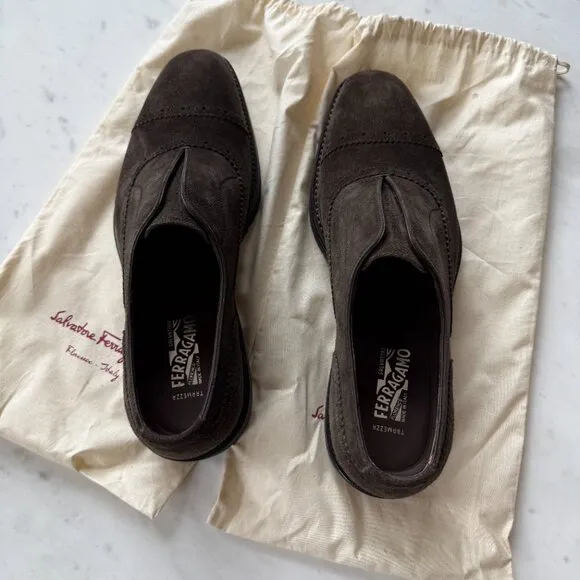 Salvatore Ferragamo Men's Tramezza Loafers – Dark Brown Size 9 EE NEW