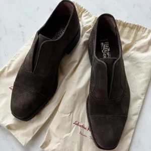 Salvatore Ferragamo Men's Tramezza Loafers – Dark Brown Size 9 EE NEW