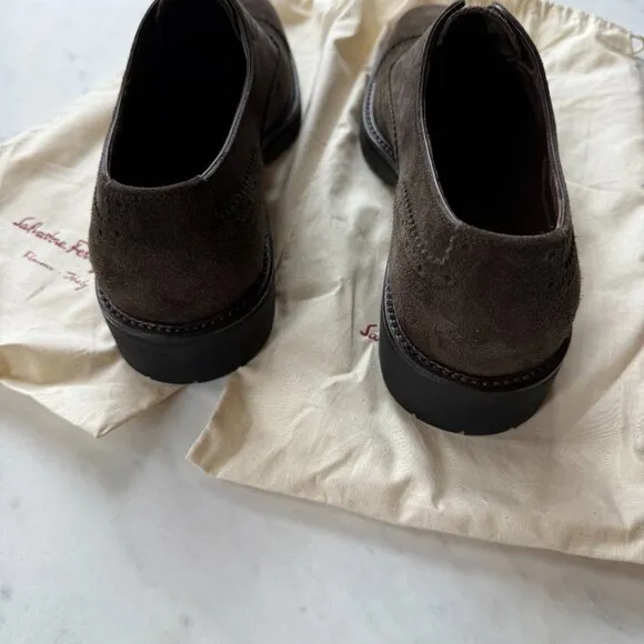 Salvatore Ferragamo Men's Tramezza Loafers – Dark Brown Size 9 EE NEW